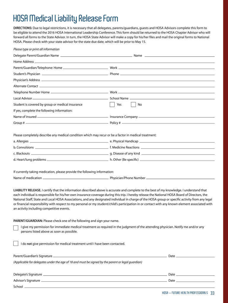 Forms Calhosa Medical Release PDF