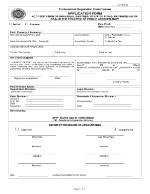 Annex a and B Form