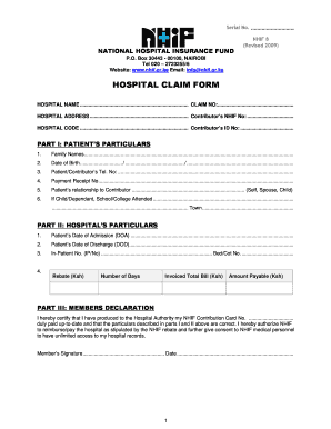 Nhif Claim Form