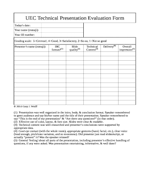 Paper Presentation Evaluation Sheet  Form