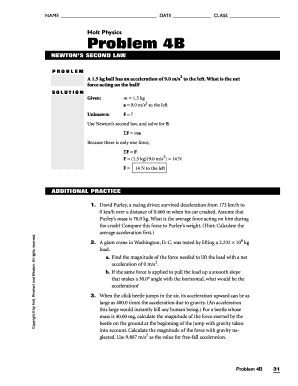 Holt Physics Problem 4b Answers  Form