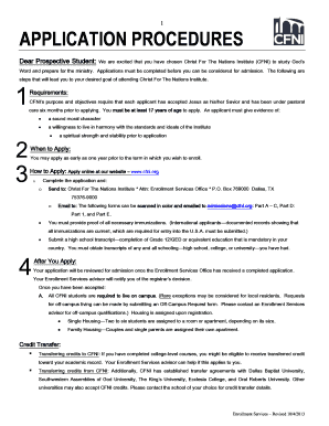 Cfni Application  Form