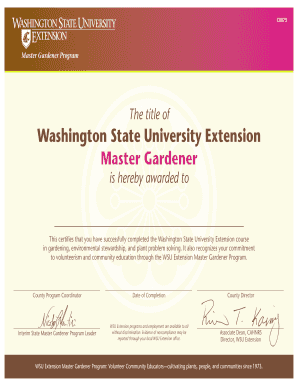 The Title of Washington State University Extension Master Cru Cahe Wsu  Form