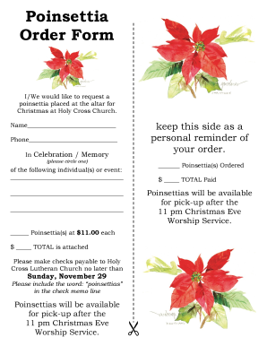 Poinsettia Order Form Holycrosschurchorg