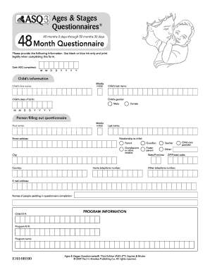 Questionnaire Asq 48 Mois  Form