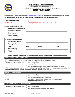 City of Naples Estoppel  Form