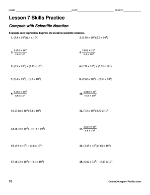 Lesson 7 Problem Solving Practice Compute with Scientific Notation  Form