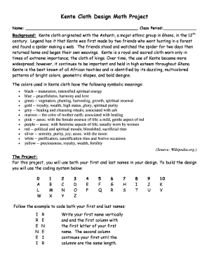 Kente Project  Form