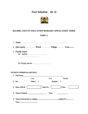 Bursary Application Form