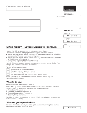 Severe Disability Premium  Form