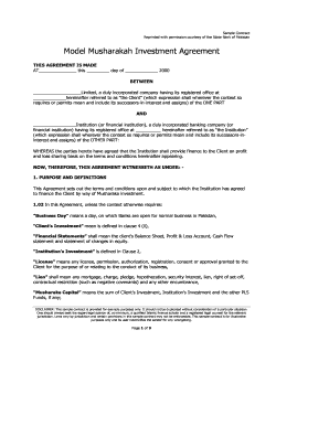 Musharakah Contract PDF  Form