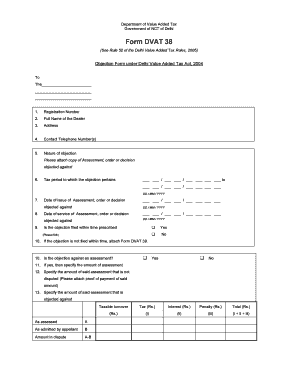 Form DVAT 38