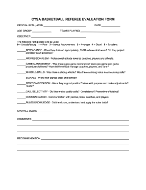 Referee Evaluation Form