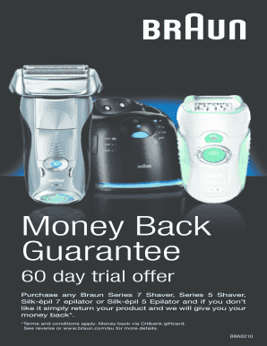 Braun 60 Day Money Back Guarantee  Form