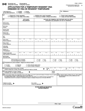 canada immigration travel document application