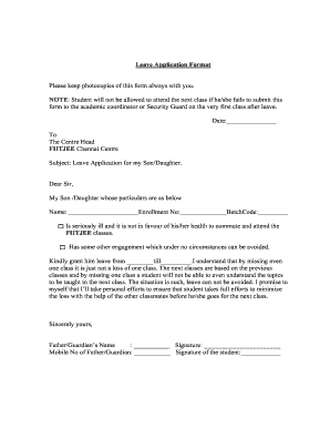 Leave Application  Form