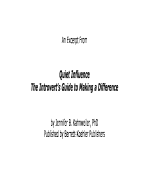 Quiet Influence PDF  Form