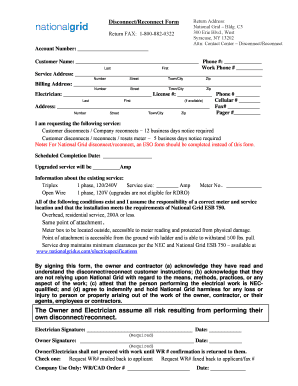 National Grid Reconnection  Form