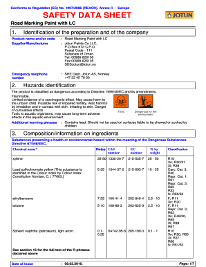 Jotun Road Marking Paint Msds  Form