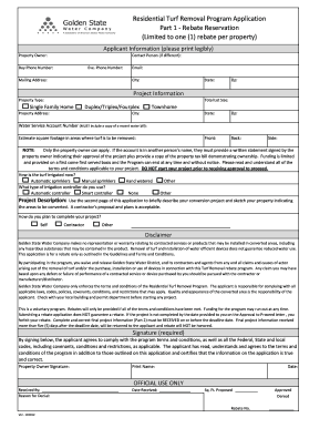 Turf Removal Application Golden State Water Company  Form