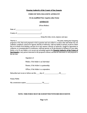 Housing Affidavit Form