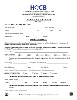 Butte County Housing Authority  Form
