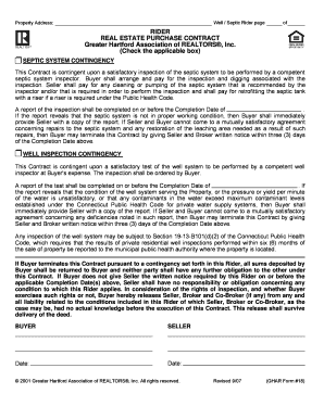 Well Septic Rider Page  Form