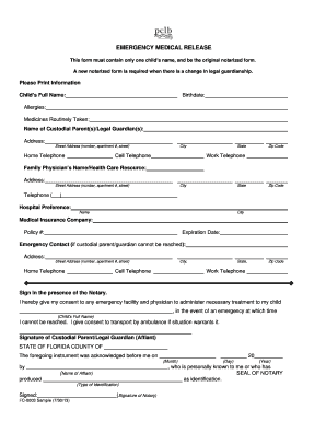 Emergency Medical Release Form Pinellas County Health