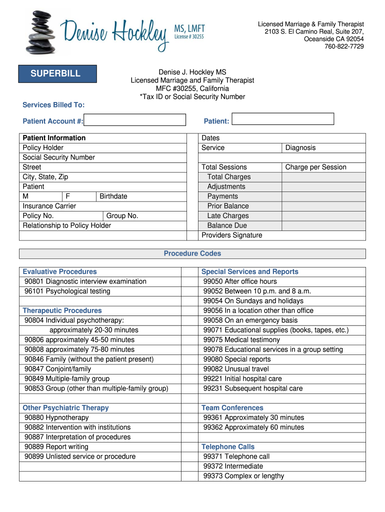 Superbill Template  Form