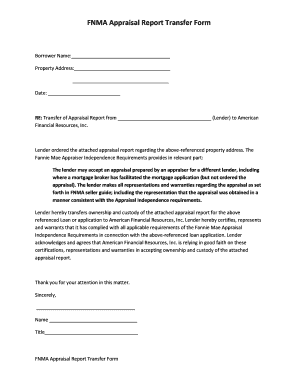 Appraisal Transfer Letter  Form