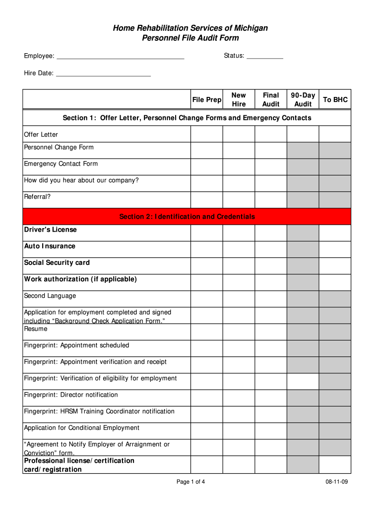 Get and Sign Documents for Personnel File 2009-2022 Form