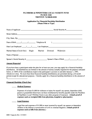 Hardship Application IE Shaffer  Form