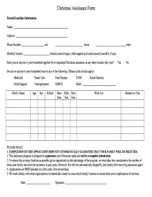 Ga County Christmas Assistance  Form