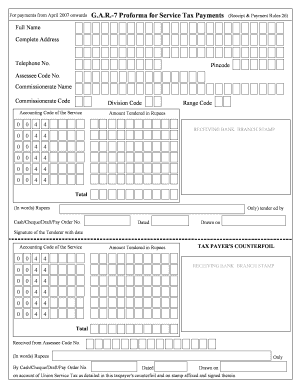 Service Tax Challan PDF  Form