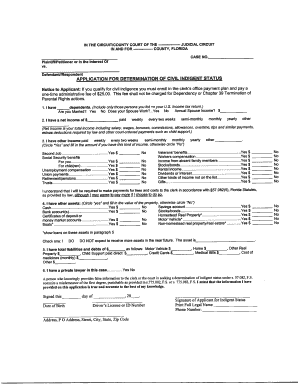 Certificate of Indigency  Form