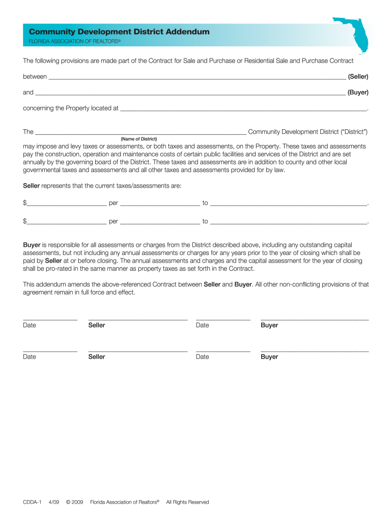 Community Development District Addendum  Form