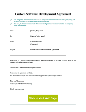 Software Development Agreement Template  Form
