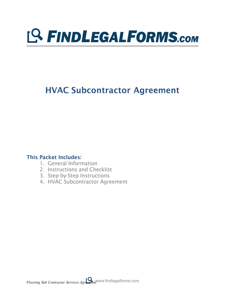Hvac Subcontractor Agreement  Form