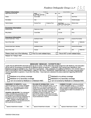 Print New Patient Forms Fondren Orthopedic Group