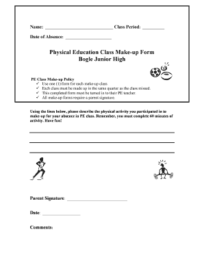 Pe Make Up Form