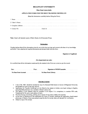College Transfer Certificate Format PDF