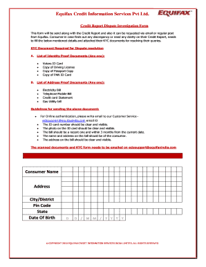 Credit Investigation Form