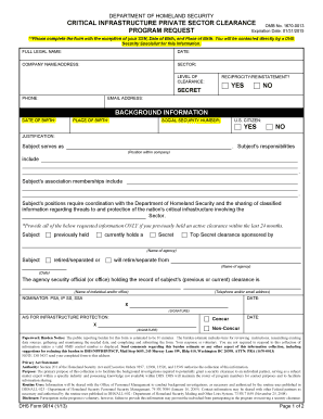 DHS Form 9014
