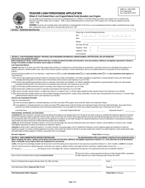 Teacher Loan Forgiveness Application Fillable Form