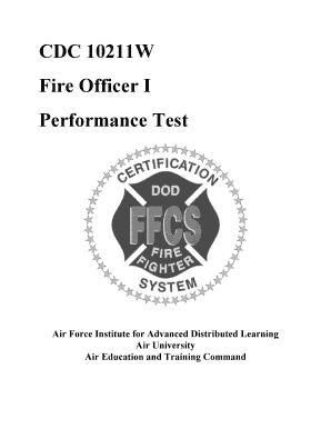 Cdc 10211w Fire Officer I  Form