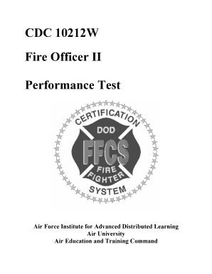 CDC 10212W Fire Officer II Performance Test DOD Certification