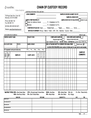 Eurofins Eaton Analytical  Form