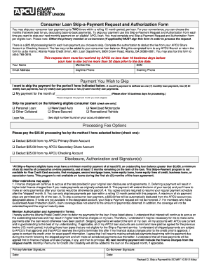 Skip a Pay Form Atlanta Postal Credit Union
