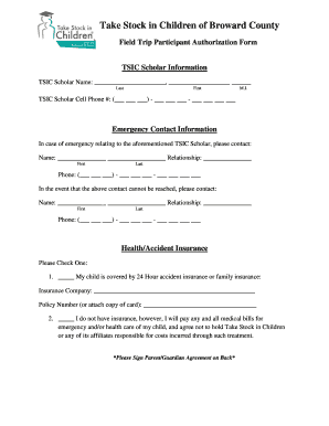 Broward County Field Trip Form