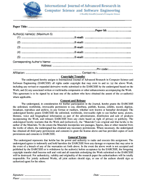 How to Fill Copyright Form in Ijarcsse